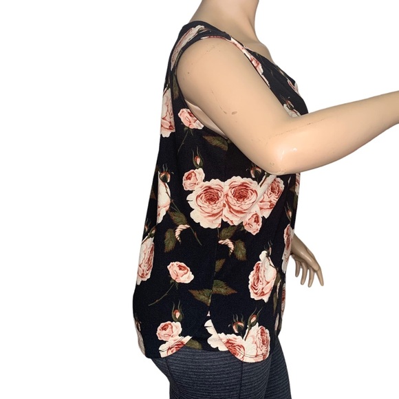 LulaRoe Sleeveless Top Pullover Size XL Roses Print Black and Pink - Picture 6 of 8